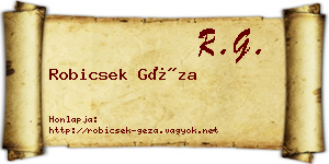 Robicsek Géza névjegykártya