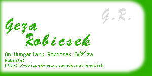 geza robicsek business card